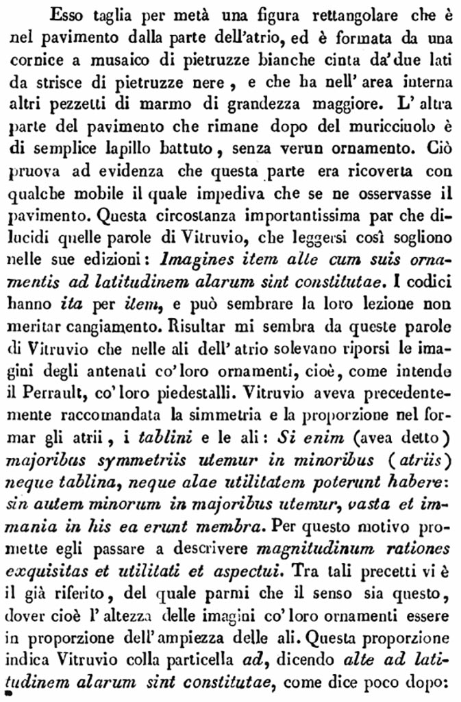VII.4.57 Pompeii. Room 9, ala on west side of atrium. Description by Avellino.
See Avellino, F. M. Descrizione di una Casa Pompejana Disotterrata in Pompeii nell’anno 1831, 1832, 1833 la terza alle spalle del tempio della Fortuna Augusta. Naples, 1837, p. 20.

