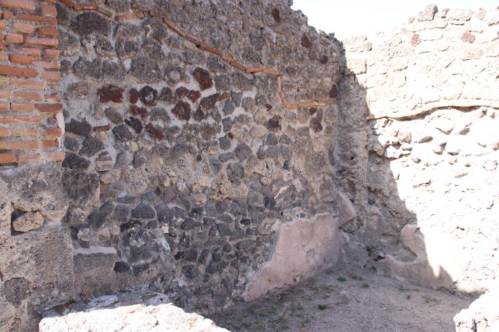 VII.7.9 Pompeii. October 2023. Looking towards west wall and north-west corner behind counter. Photo courtesy of Klaus Heese.