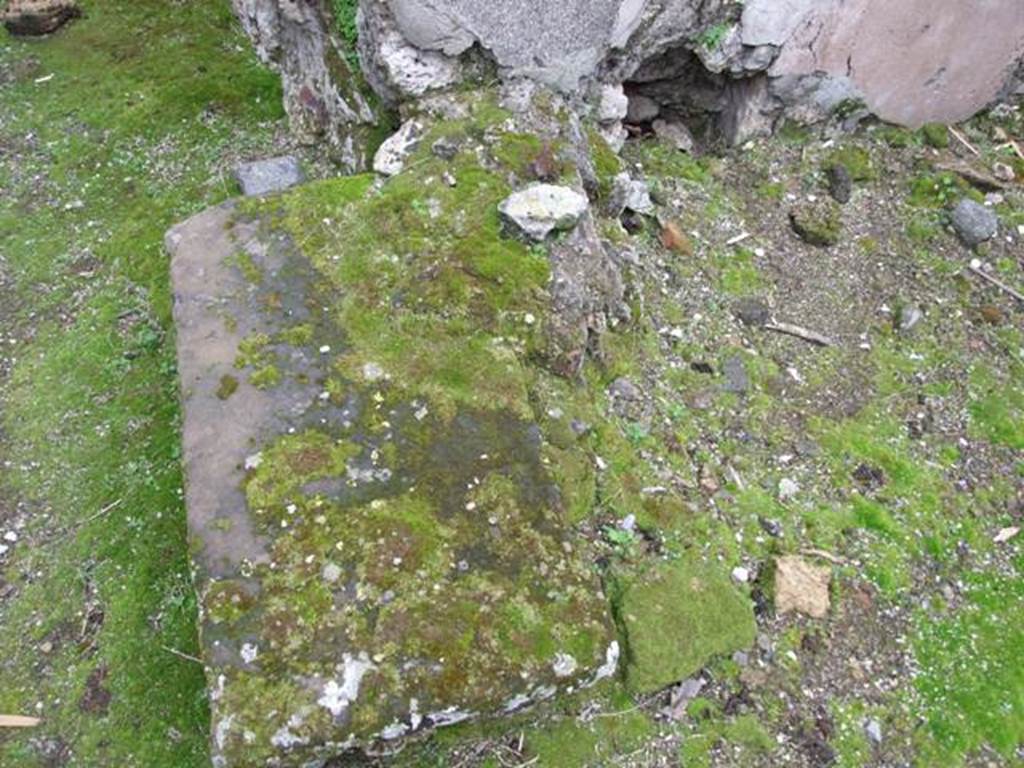 VII.11.14 Pompeii. March 2009. Room 1, remains of staircase against east wall of passageway.