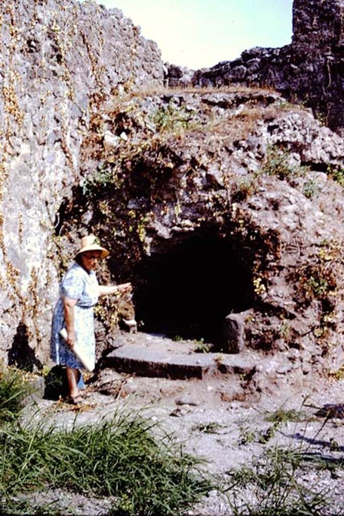 VII.12.13 Pompeii. 1966. Oven in south-east corner. Photo by Stanley A. Jashemski.
Source: The Wilhelmina and Stanley A. Jashemski archive in the University of Maryland Library, Special Collections (See collection page) and made available under the Creative Commons Attribution-Non Commercial License v.4. See Licence and use details.
J66f0643
