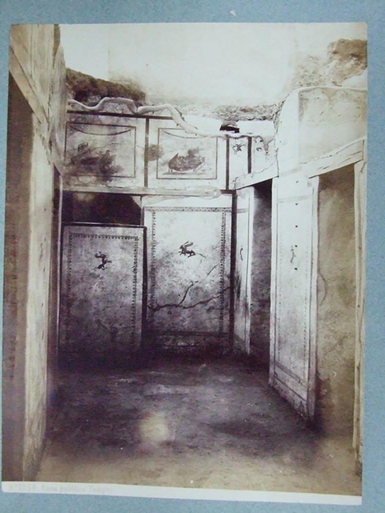 VII.12.18 Pompeii. The Lupanare. Old undated photo showing same scene as above.
Courtesy of the Society of Antiquaries (Fox Collection).