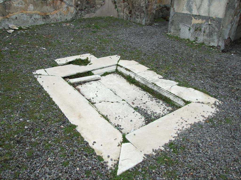 VII.12.21 Pompeii. March 2009. Impluvium in atrium.