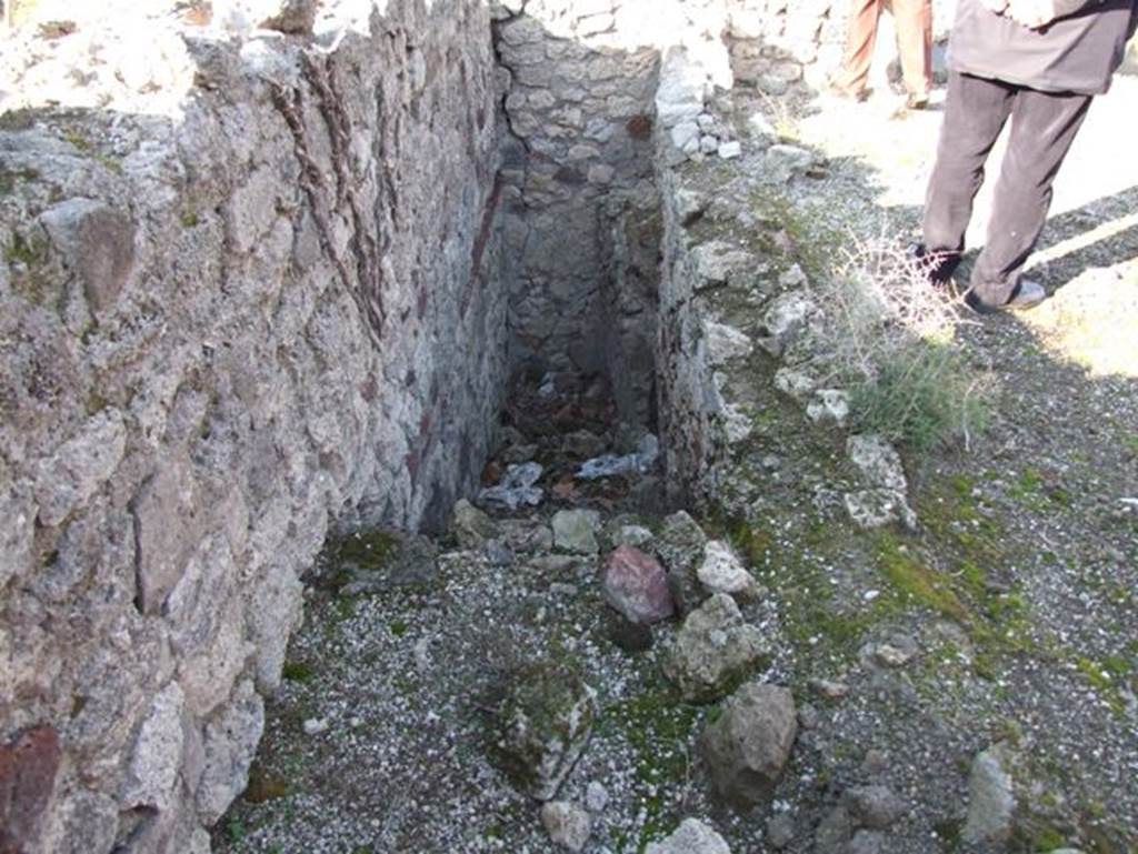 VII.15.2 Pompeii. December 2007. Stairs to lower level at west end of south portico. Looking north.