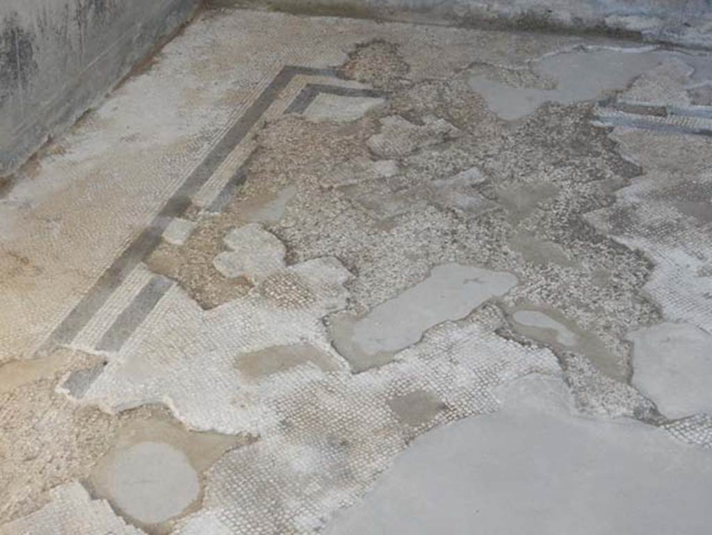 VII.15.2 Pompeii. May 2018. Detail of mosaic flooring near north-east corner of cubiculum.
Photo courtesy of Buzz Ferebee.