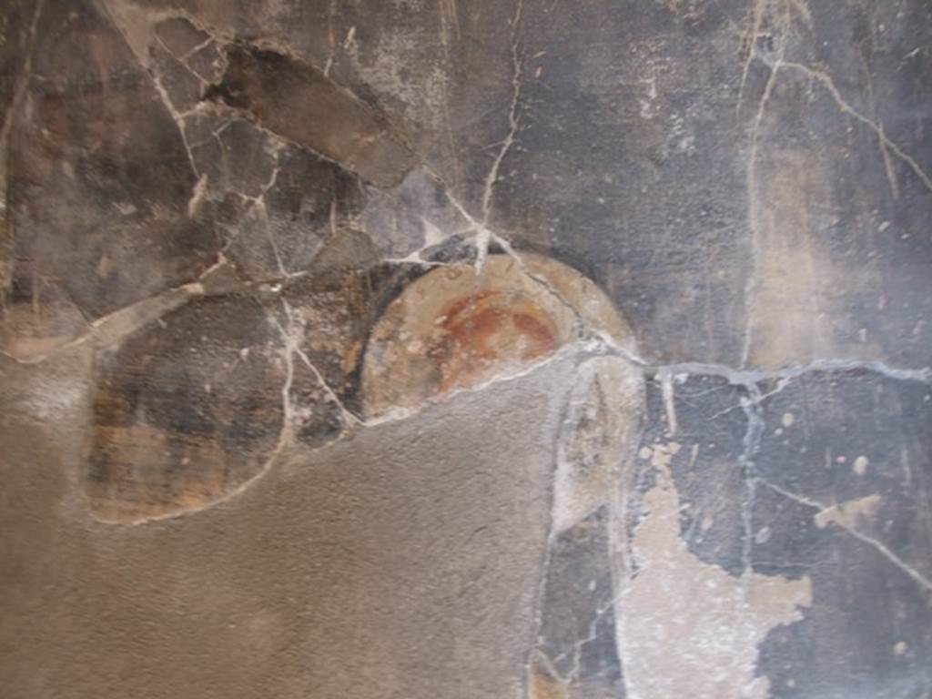 VII.16.17-22 Pompeii. December 2007. Remains of round painted medallion with face from west end of north wall, perhaps Hera?