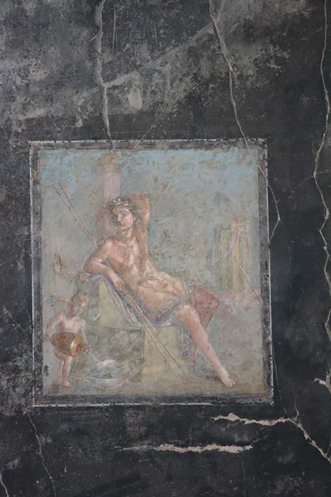 VII.16.22 Pompeii. October 2018. Room 58, central wall painting from south wall.
Foto Annette Haug, ERC Grant 681269 D�COR.

