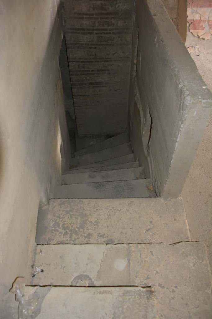 VII.16.22 Pompeii. October 2018. Area 73, looking south down steps to lower floor.
Foto Annette Haug, ERC Grant 681269 D�COR.

