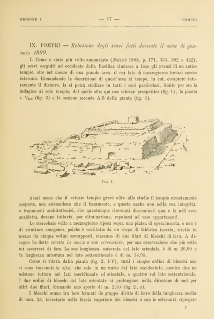 VIII.1.3 Pompeii. Notizie degli Scavi di Antichit�, 1899, Page 17.
