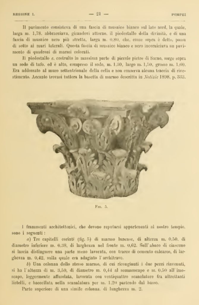 VIII.1.3 Pompeii. Notizie degli Scavi di Antichit�, 1899, Page 21.