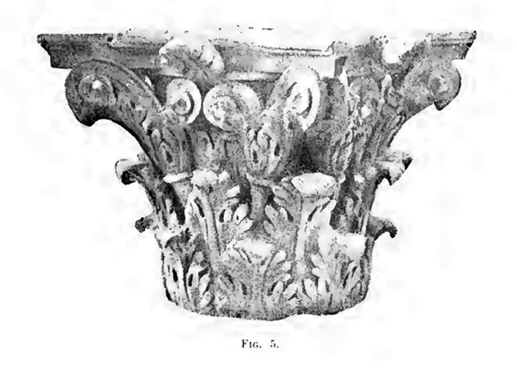 VIII.1.3 Pompeii. Corinthian capital made of Lunense marble. Notizie degli Scavi di Antichit�, 1899, Page 21, fig. 5.
