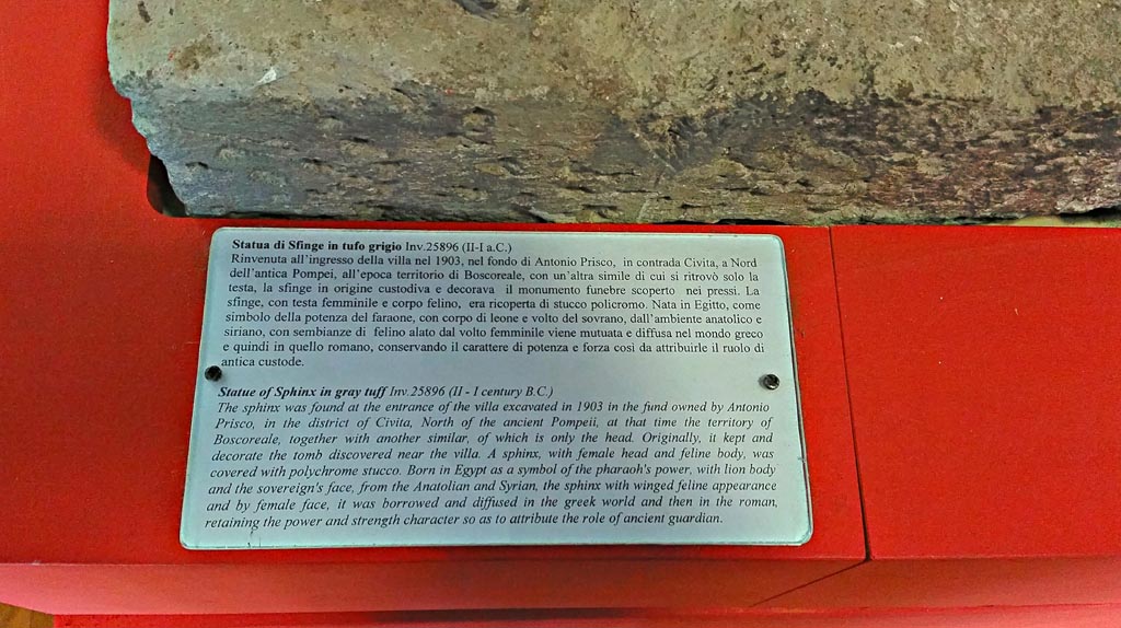 VIII.1.4 Antiquarium, but information card from Boscoreale Antiquarium. December 2018. Photo courtesy of Giuseppe Ciaramella.