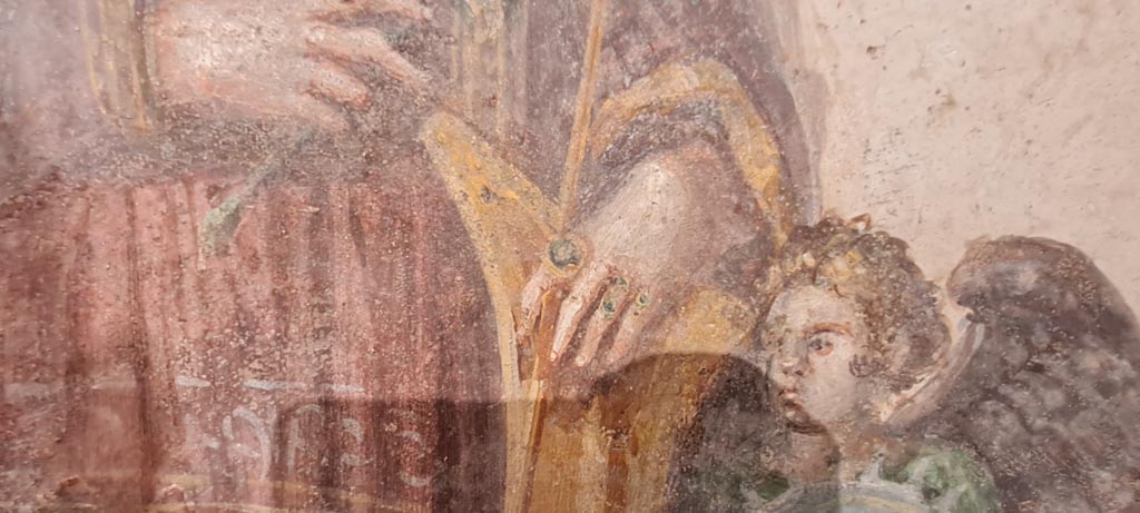 VIII.1.4 Pompeii. April 2022. 
Detail from fresco of Venus Pompeiana, from IX.7.1 on Via dell’Abbondanza. Photo courtesy of Giuseppe Ciaramella.

