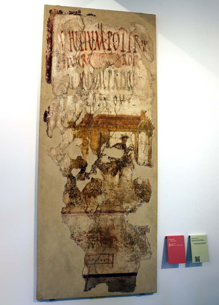 VIII.1.4 Pompeii. February 2021. Fresco of Mercury with electoral inscription, found at IX.7.7.
Photo courtesy of Fabien Bi�vre-Perrin (CC BY-NC-SA).

