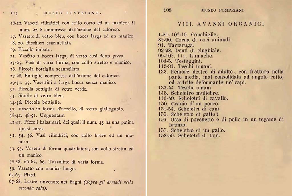 VIII.1.4 Pompeii Antiquarium. Fiorelli, G., 1877. Guida di Pompei. (p.104). Fiorelli, G., 1897. Guida di Pompei, (p.108).