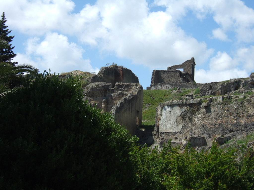 Rear of VIII.2.1 Pompeii. May 2006. Looking north towards area on west of Casa di Championnet I
