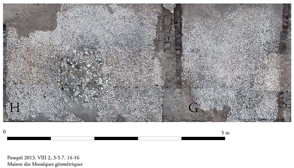 Fig. 6 - Pomp�i, Maison des Mosa�ques g�om�triques. Photomosa�que des pavements des pi�ces G et H. 
Photo courtoisie de Sandra Zanella. Agrandir / Enlarge (jpg, 2,9M)
Sur concession du Ministero dei Beni e delle Attivit� Culturali e del Turismo - Soprintendenza Speciale per i Beni Archeologici di Pompei, Ercolano e Stabia. 
Toute reproduction, par quelque moyen que ce soit, est interdite.

