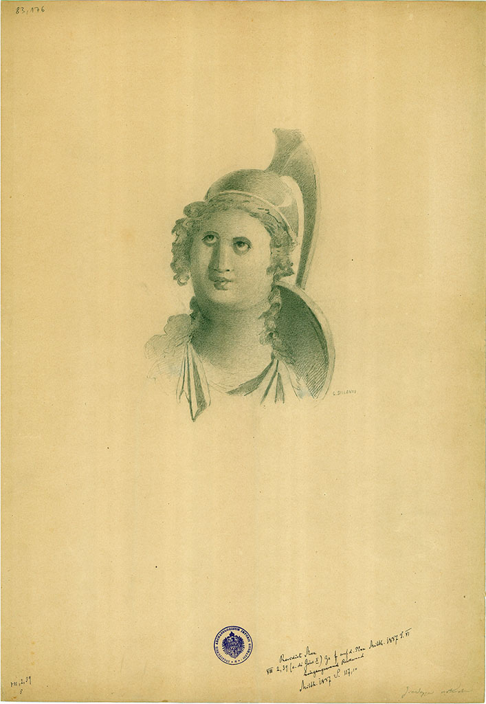 VIII.2.39 Pompeii. Sketch by G Discanno, seen on the rear wall of room f. 
DAIR 83.176. Photo © Deutsches Archäologisches Institut, Abteilung Rom, Arkiv. 
