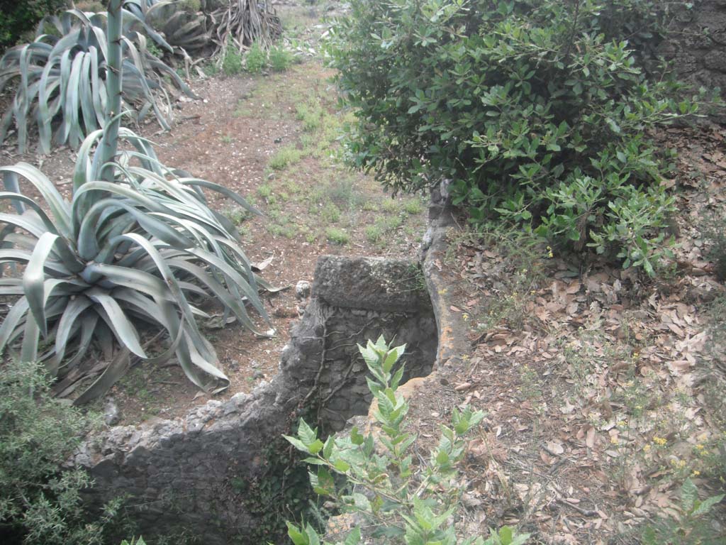 VIII.2.39, Pompeii. May 2011. 
Looking south-west towards detail of area on top of lower floor of house. Photo courtesy of Ivo van der Graaff.

