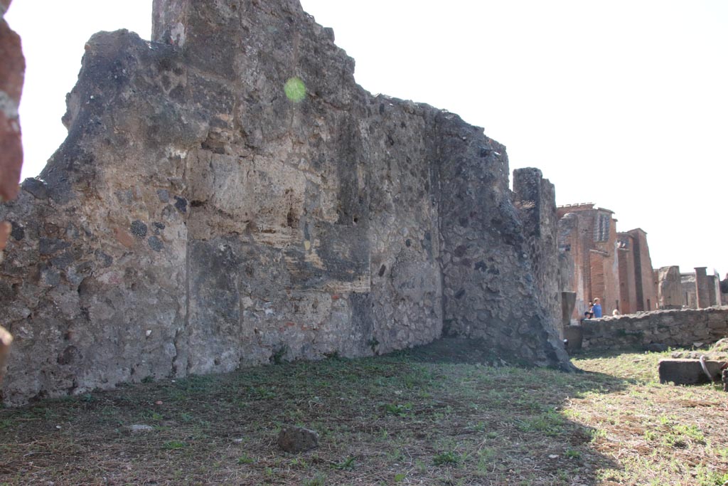 VIII.3.1 Pompeii. October 2023. Looking west along podium towards south side of Forum. Photo courtesy of Klaus Heese.