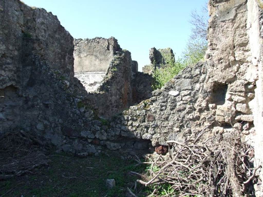 VIII.3.4 Pompeii. March 2009. Room 18, rear garden area. South-west corner, and niche in west wall.