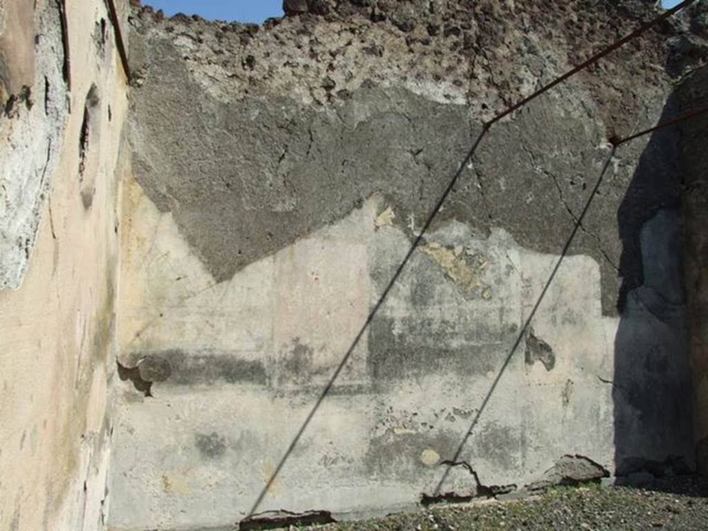 VIII.4.15 Pompeii. March 2009. Room 5, east wall and north-east corner of oecus.