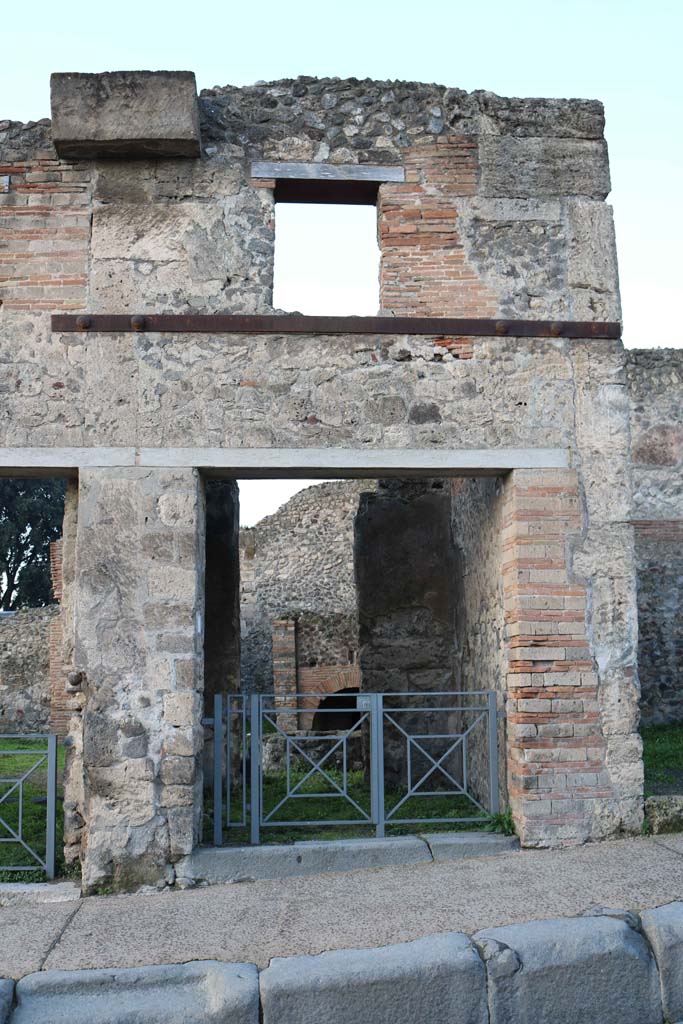VIII.4.26 Pompeii. December 2018. 
Looking west to front exterior fa�ade and entrance doorway. Photo courtesy of Aude Durand.

