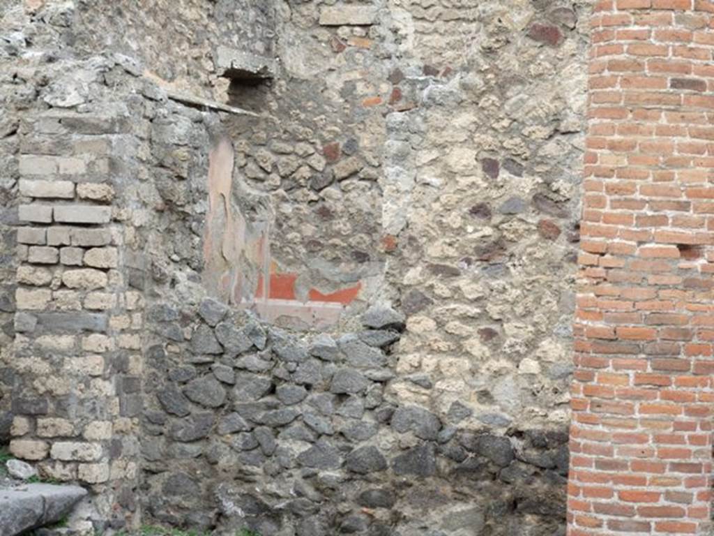 VIII.4.34 Pompeii. December 2007.  Remains of wall decorations in room to west of the tablinum, the cubiculum fenestratum. Breton says that in this room on the left of the tablinum, one could see a painting of Diana and Endymion. Helbig says that apart from the above painting of Selene and Endymion, (956) there was also a painting of Hippolytus (1245).
See Breton, Ernest. 1870. Pompeia, Guide de visite a Pompei, 3rd ed. Paris, Guerin. 
See Helbig, W., 1868. Wandgem�lde der vom Vesuv versch�tteten St�dte Campaniens. Leipzig: Breitkopf und H�rtel. (956 and 1245)
