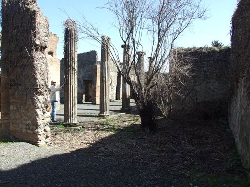 VIII.5.9 Pompeii. March 2009. Room 20. Looking east across Peristyle garden to Portico.