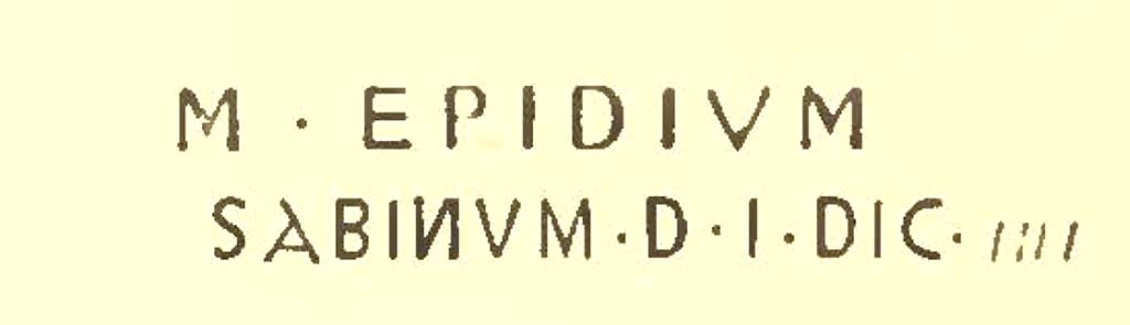 VIII.5.29 Pompeii. Electoral programme painted in red on the pilaster between entrances 28 and 29, on right of photograph above.
See Sogliano in Notizie degli Scavi di Antichit�, 1898, (p. 504).
