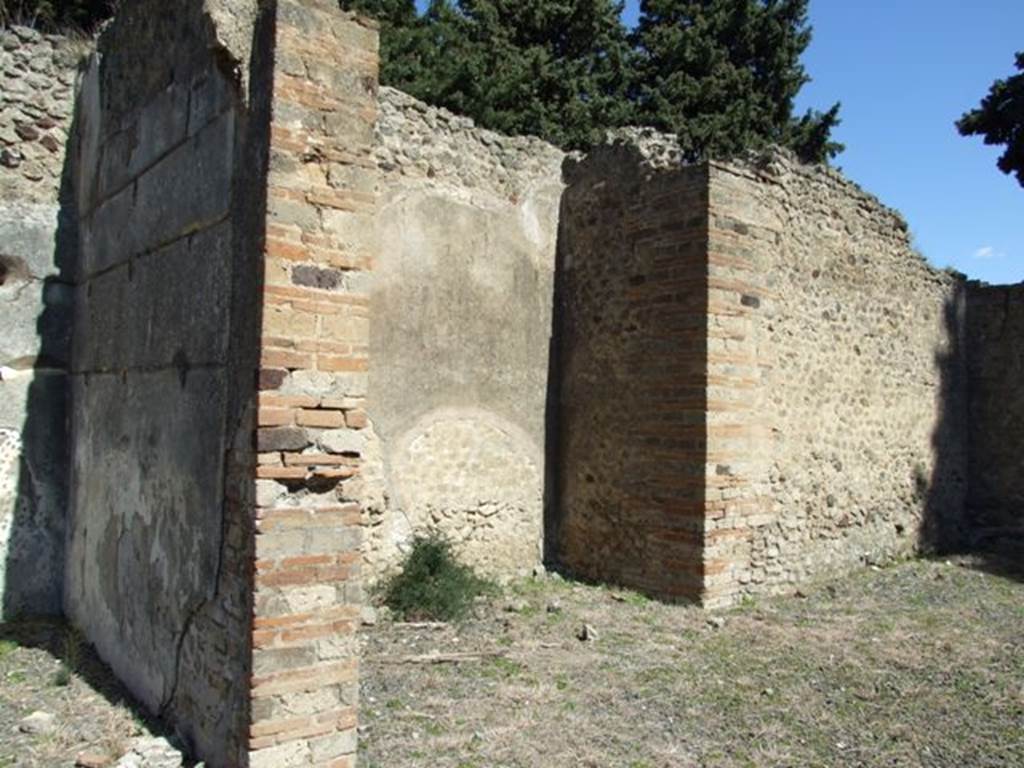 VIII.5.37 Pompeii.  March 2009.  Room 8. Triclinium.  North wall, with large alcove.