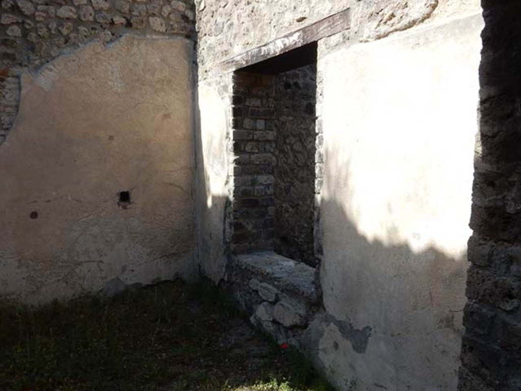 VIII.5.37 Pompeii. May 2017. Room 12, looking towards north-east corner and window in east wall overlooking garden area. Photo courtesy of Buzz Ferebee.
