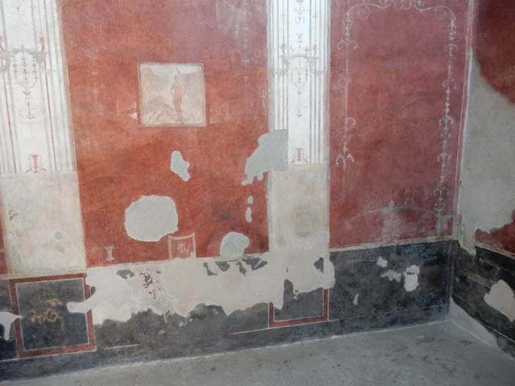 VIII.5.37 Pompeii. May 2017. Room 13, centre and west end of south wall, after restoration. Photo courtesy of Buzz Ferebee.