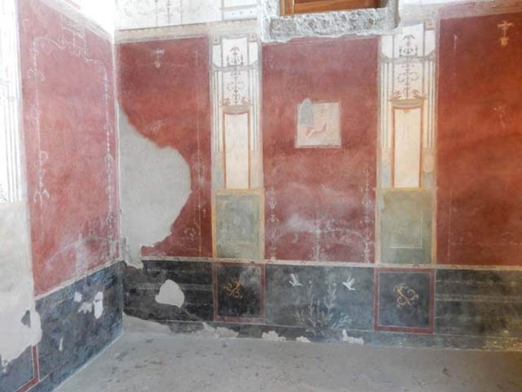 VIII.5.37 Pompeii. May 2017. Room 13, south end of west wall after restoration.
Photo courtesy of Buzz Ferebee.