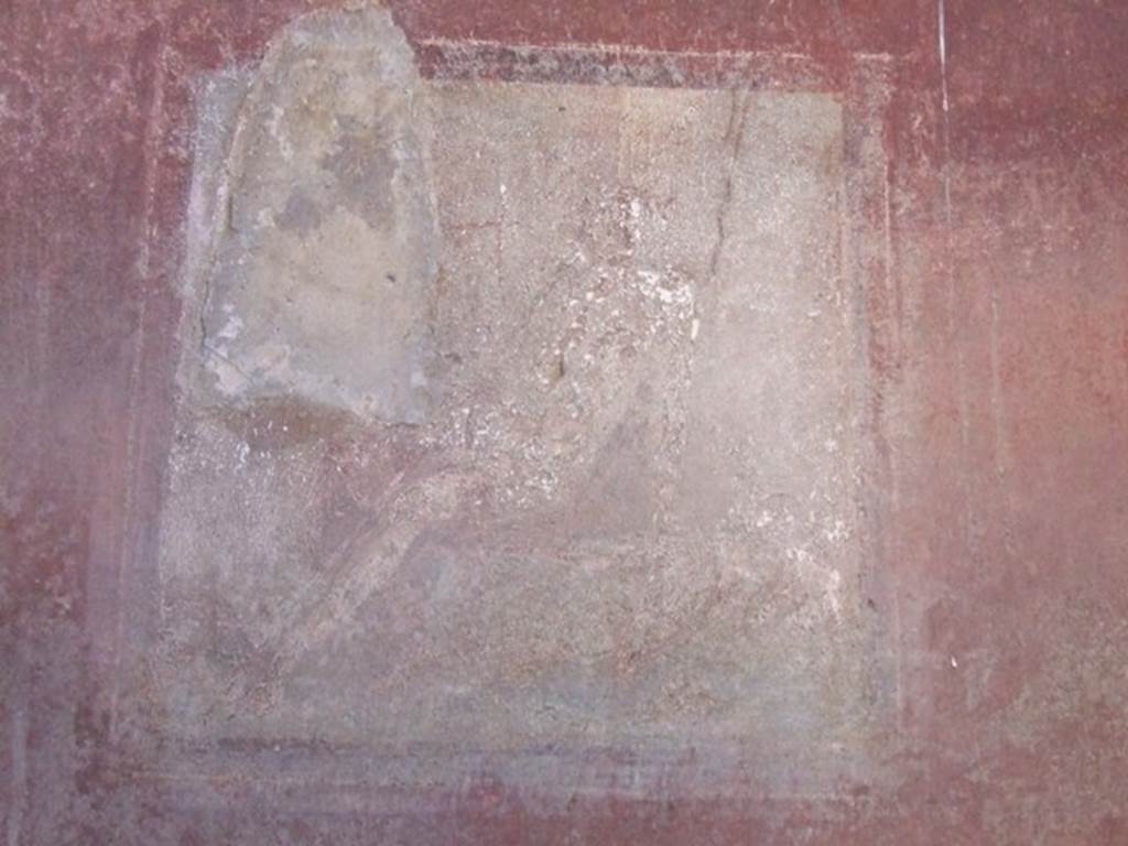 VIII.5.37 Pompeii. March 2009. Room 13, oecus. Wall painting of Narcissus in centre of west wall.