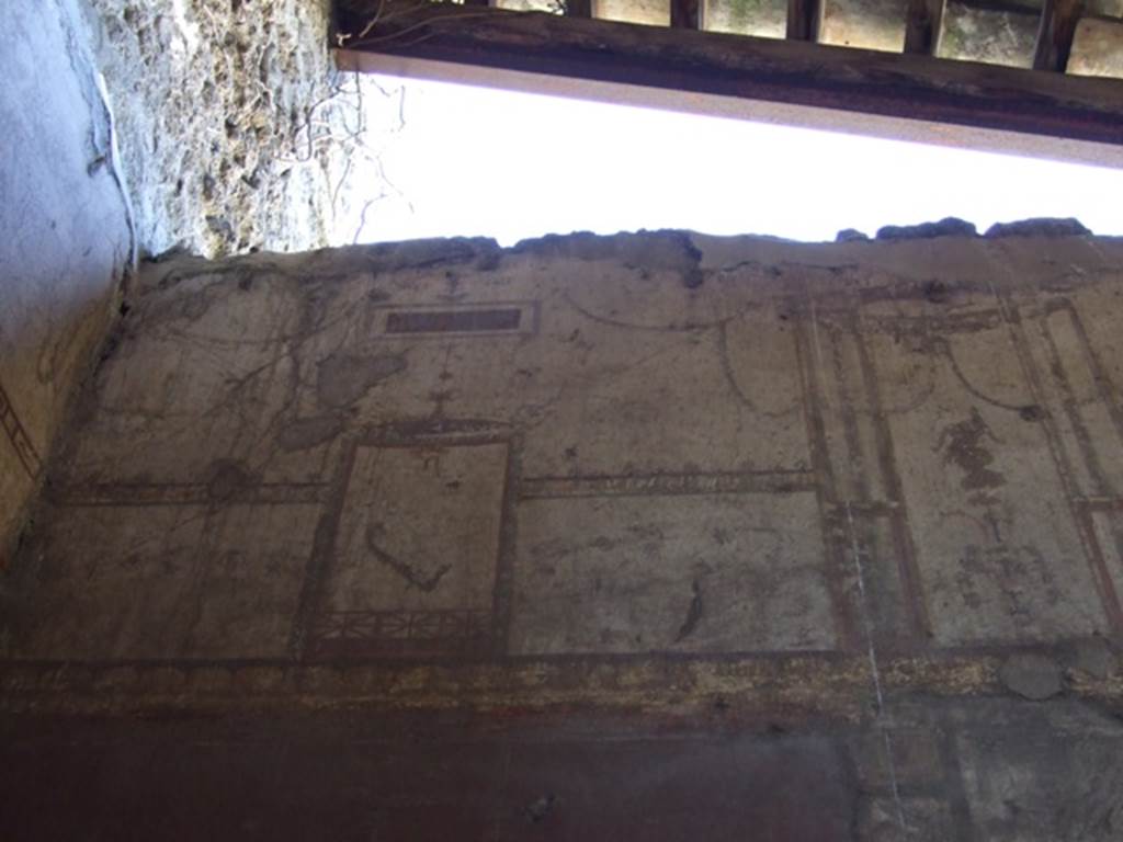VIII.5.37 Pompeii. March 2009. Room 13. Oecus. Upper North wall. West end.