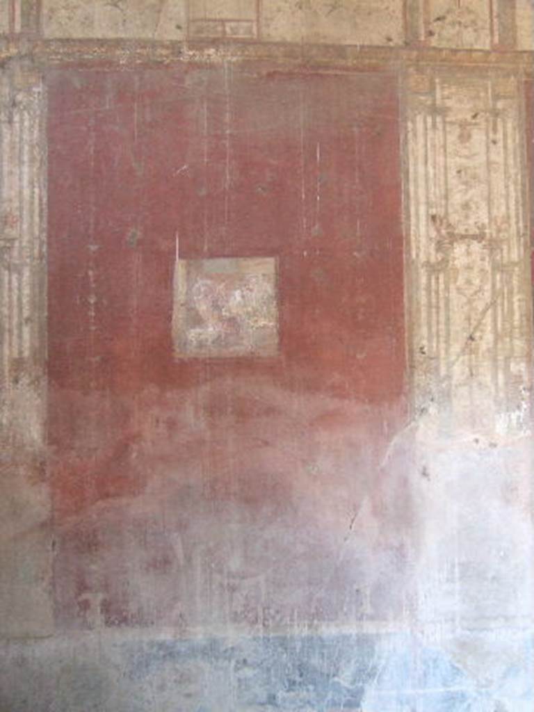 VIII.5.37 Pompeii. September 2005. Room `13. Oecus. North wall.
Central wall painting