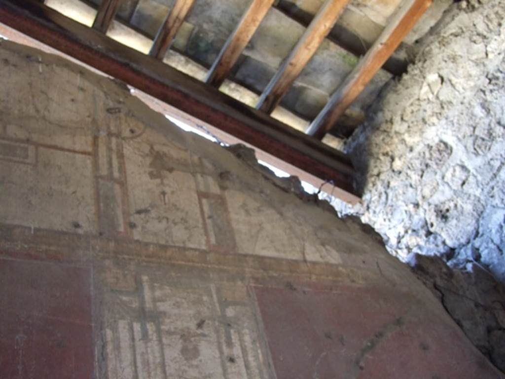 VIII.5.37 Pompeii. March 2009. Room 13. Oecus. Upper North wall. East end.