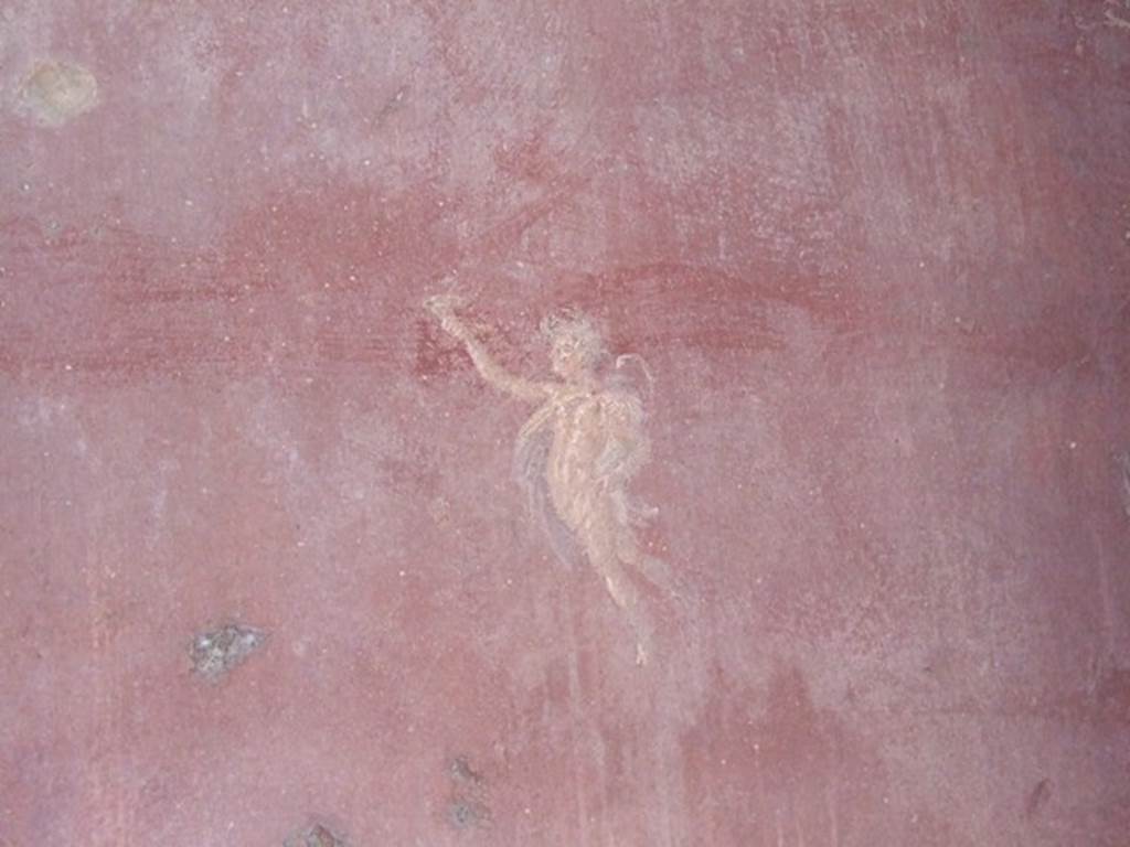 VIII.5.37 Pompeii. March 2009. Room 13, oecus. Painting of floating figure from east end of north wall.
