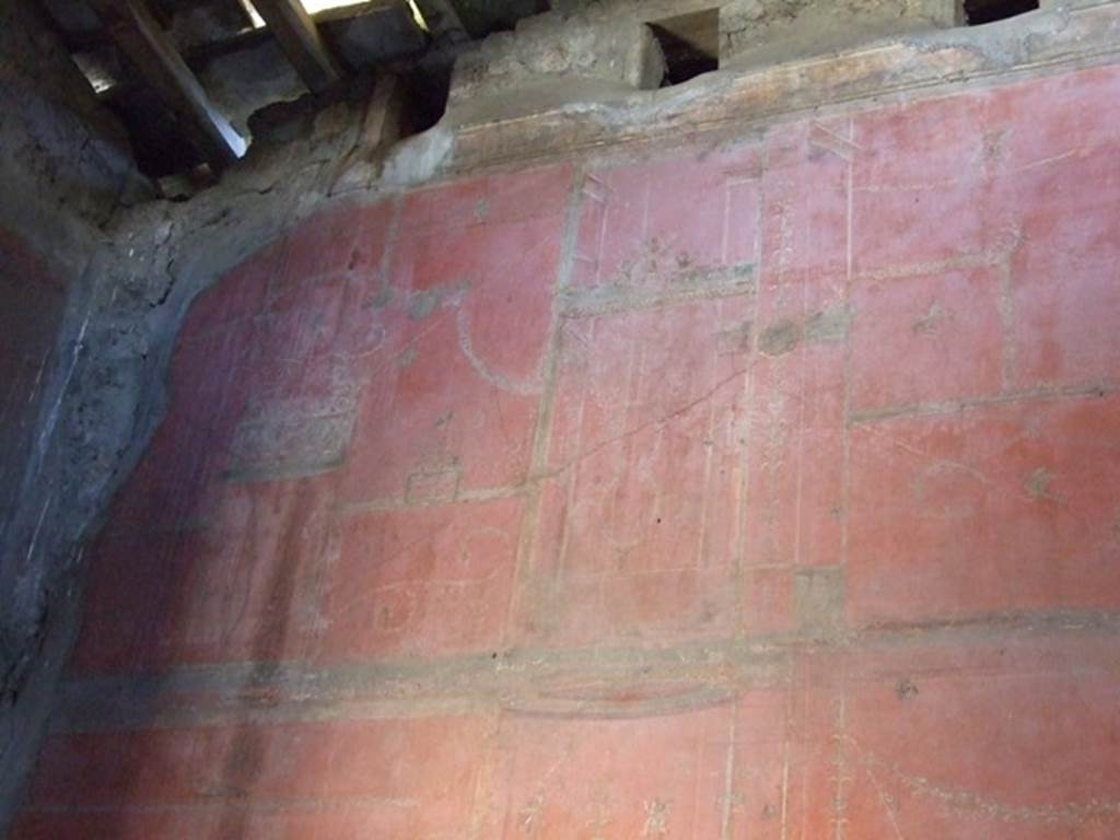 VIII.5.37 Pompeii. March 2009. Room 14, east end of upper south wall of oecus.