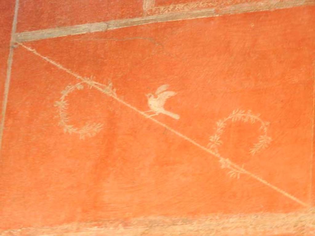 VIII.5.37 Pompeii. May 2017. Room 14, detail from upper central panel of south wall after restoration. Photo courtesy of Buzz Ferebee.