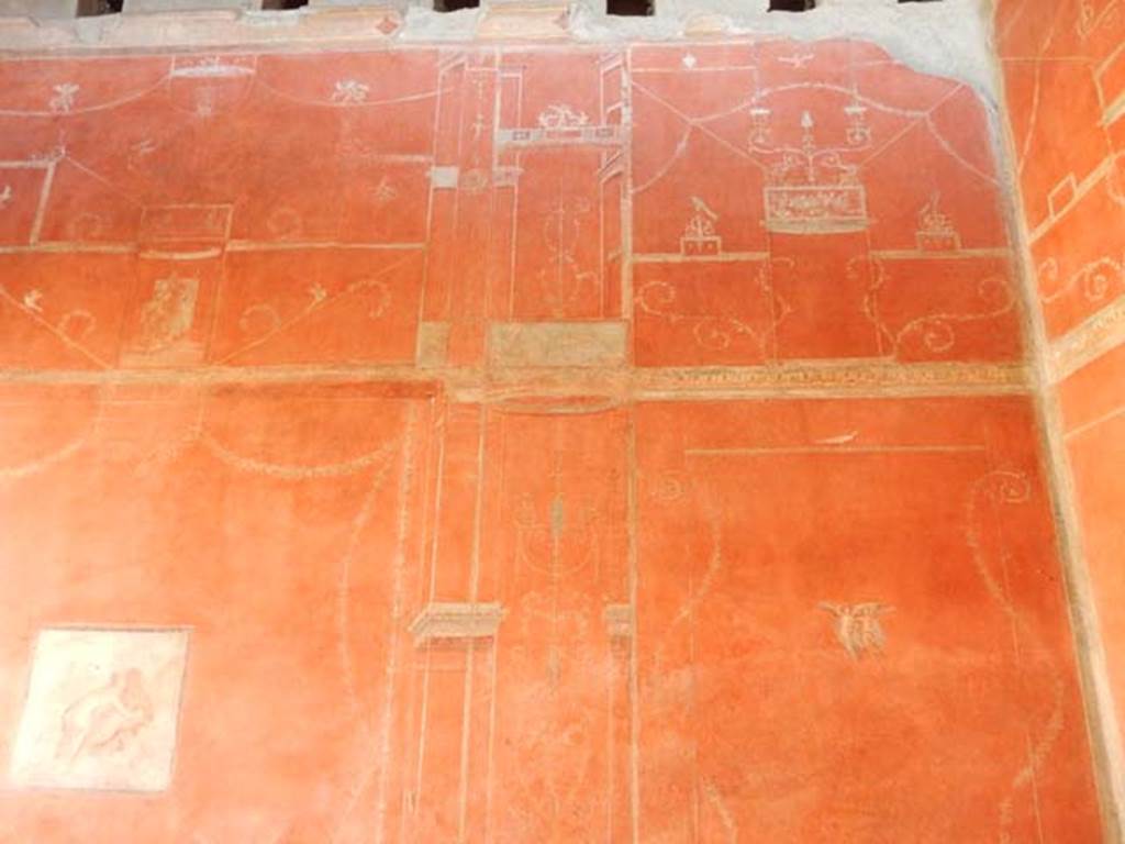 VIII.5.37 Pompeii. May 2017. Room 14, upper west end of south wall after restoration.
Photo courtesy of Buzz Ferebee.