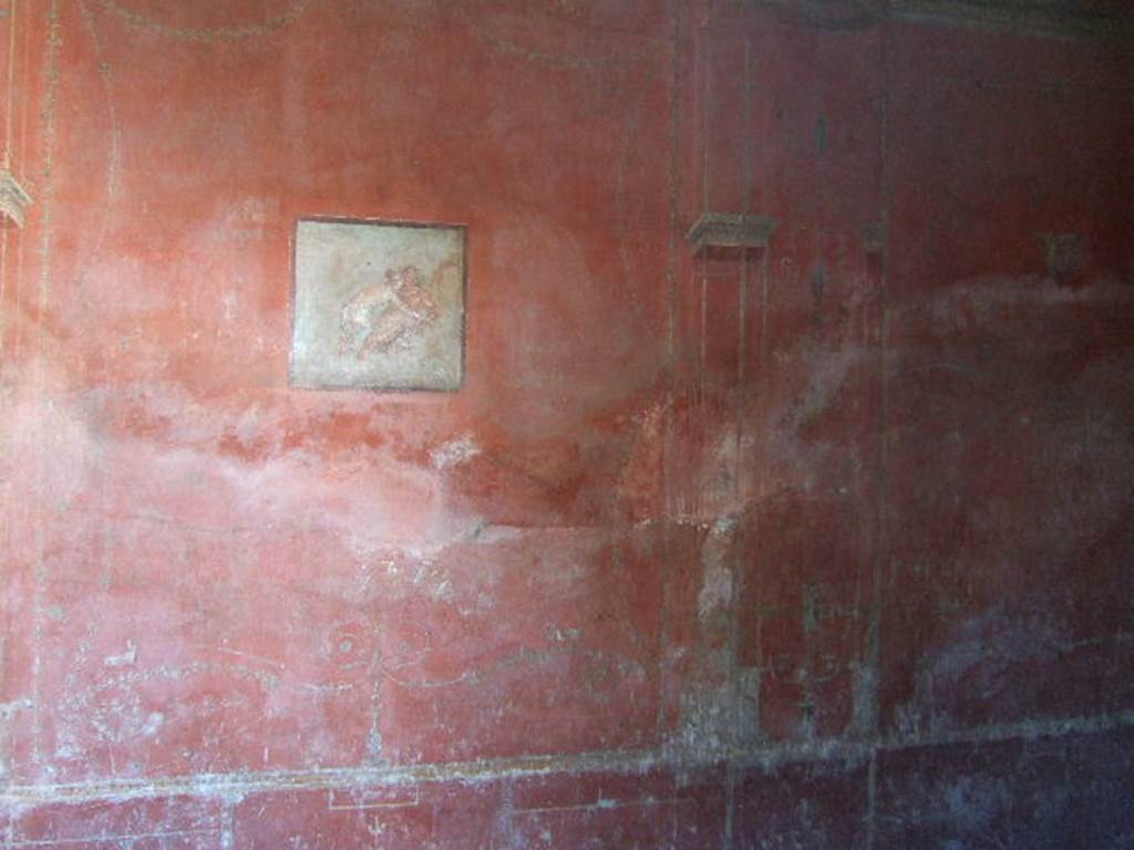 VIII.5.37 Pompeii. September 2005. Room 14. Oecus. South Wall.