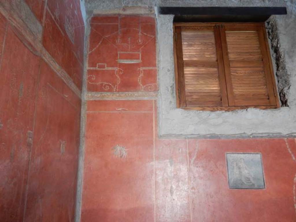 VIII.5.37 Pompeii. May 2017. Room 14, south-west corner and west wall after restoration. Photo courtesy of Buzz Ferebee.