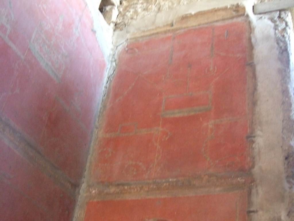 VIII.5.37 Pompeii. March 2009. Room 14, south side of upper west wall of oecus.