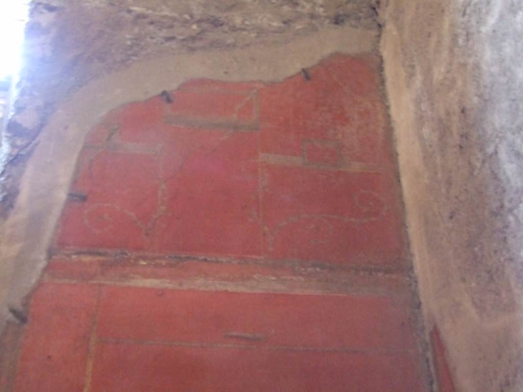 VIII.5.37 Pompeii. March 2009. Room 14. Oecus. Upper West wall. North side.