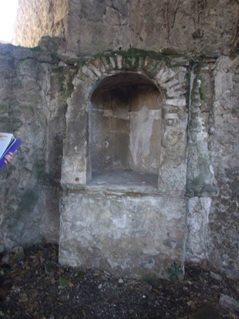 VIII.6.6 Pompeii. March 2009. Niche. Boyce recognised this as VIII.7.4/5,
See Boyce G. K., 1937. Corpus of the Lararia of Pompeii. Rome: MAAR 14. (p.78, No.374, Pl.33,1)
