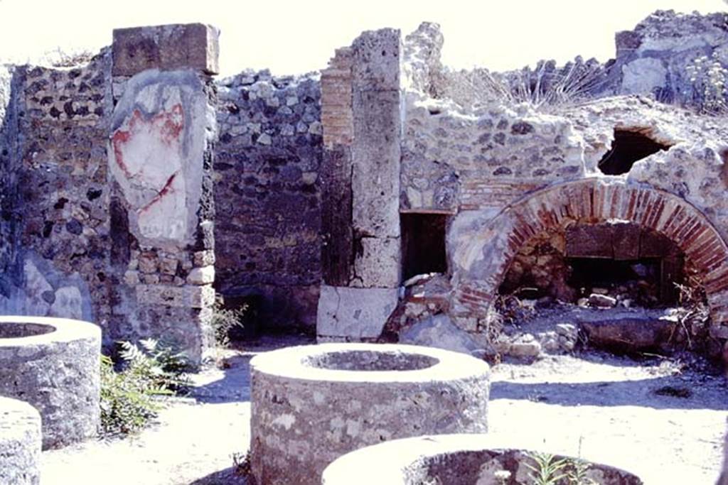 VIII.6.11 Pompeii. 1968. Looking towards oven on east side. Photo by Stanley A. Jashemski.
Source: The Wilhelmina and Stanley A. Jashemski archive in the University of Maryland Library, Special Collections (See collection page) and made available under the Creative Commons Attribution-Non Commercial License v.4. See Licence and use details.
J68f1067
