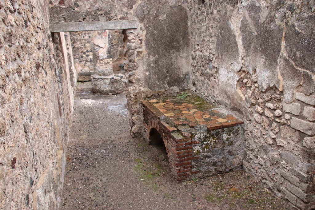 VIII.6.11 Pompeii. October 2020. Looking east in kitchen towards bakery room. Photo courtesy of Klaus Heese