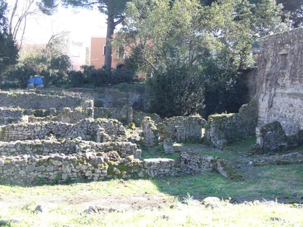 VIII.7.12 Pompeii. March 2009. Looking south across rear of 8.7.12 and 11. 