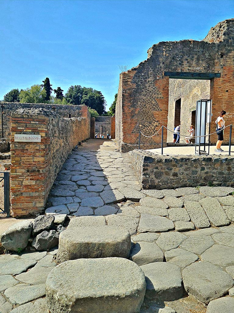 VIII.7.16 Pompeii. September 2024. 
Entrance from Via Stabiana into Gladiators Barracks. Photo courtesy of Giuseppe Ciaramella.
